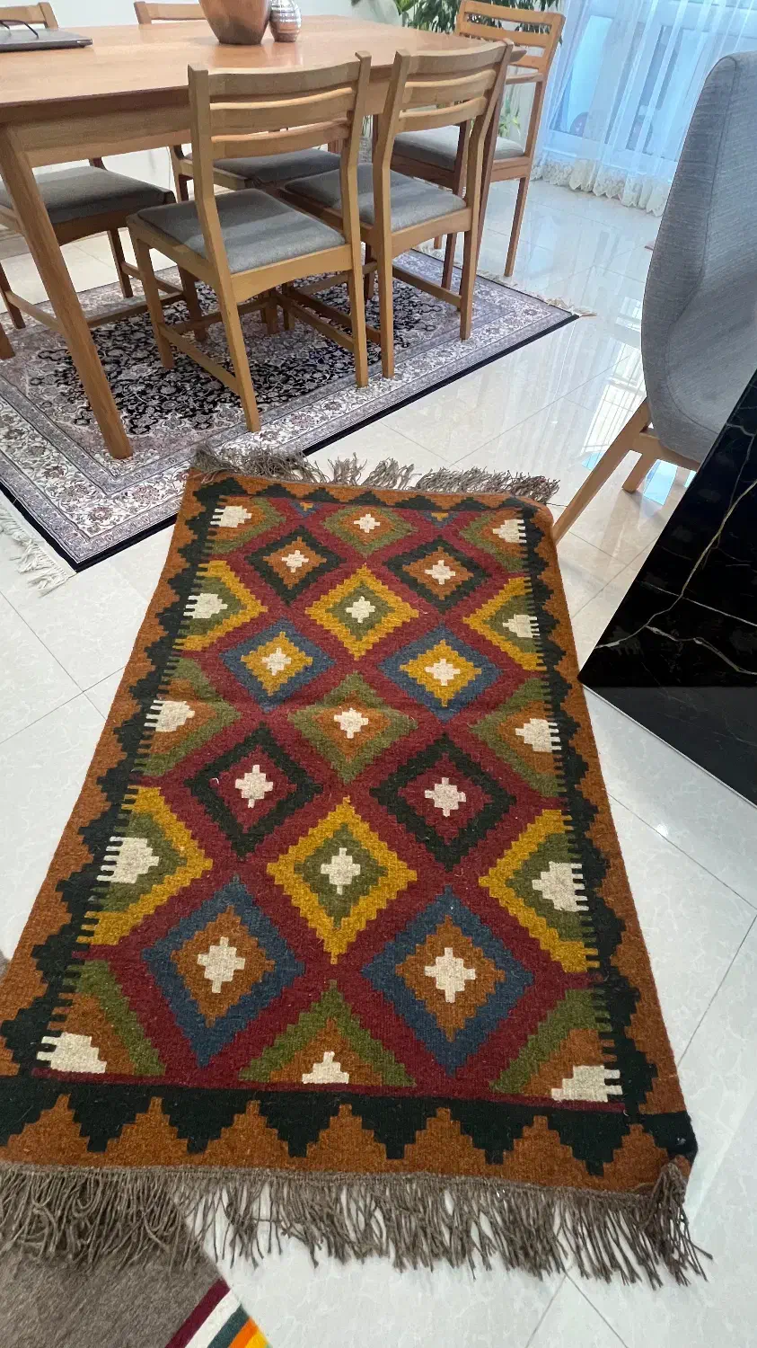 دو‌عدد گلیم نو در ابعاد یک در یک و نیم|گلیم، جاجیم، گبه|تهران, شهرک آزمایش|دیوار