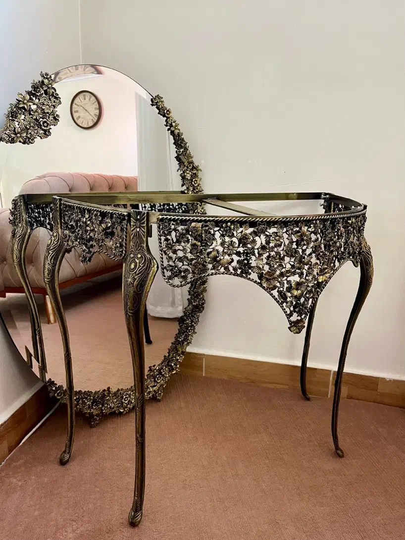 آینه شمعدان برنز کنده کاری شده|آینه|تبریز, |دیوار