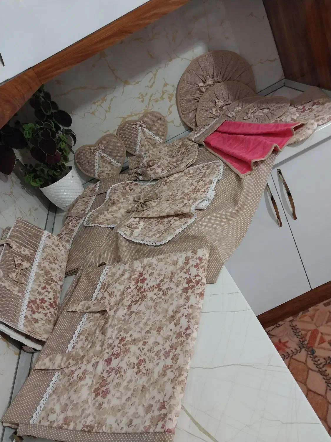 سرویس اشپزخانه پارچه ای|سفره، حوله، دستمال آشپزخانه|تبریز, |دیوار