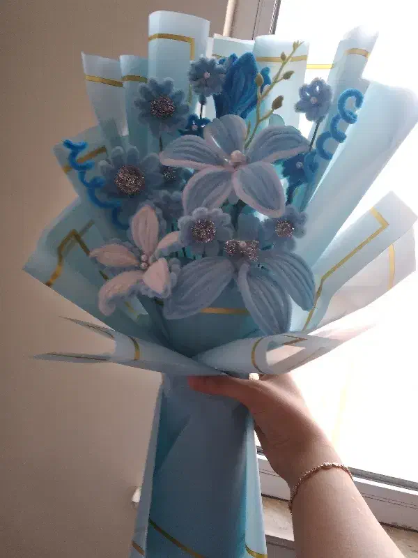 دسته گل پیپ پاکنی آماده ارسال|گل مصنوعی|اردبیل, |دیوار