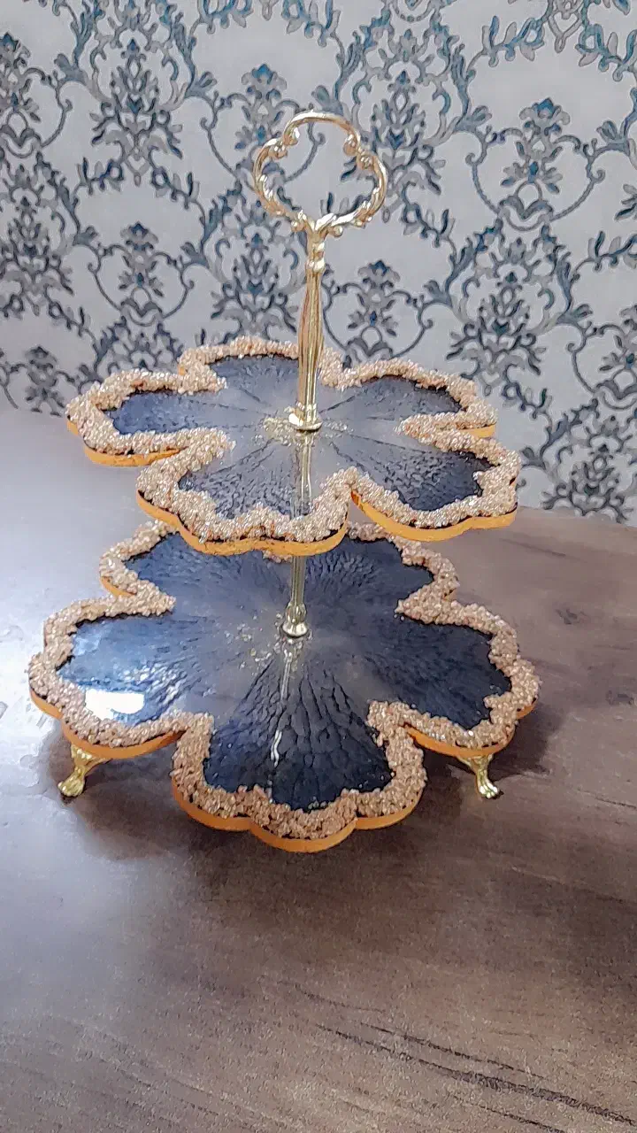 ظرف شیرینی خوری دوطبقه رزینی|ظروف سرو و پذیرایی|کرمان, |دیوار