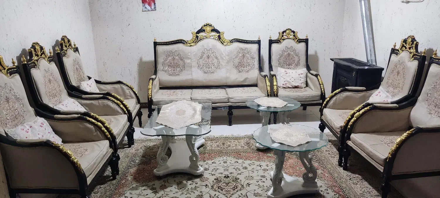 مبل ۹ نفره سلطنتی|مبلمان خانگی و میز عسلی|تنکابن, |دیوار