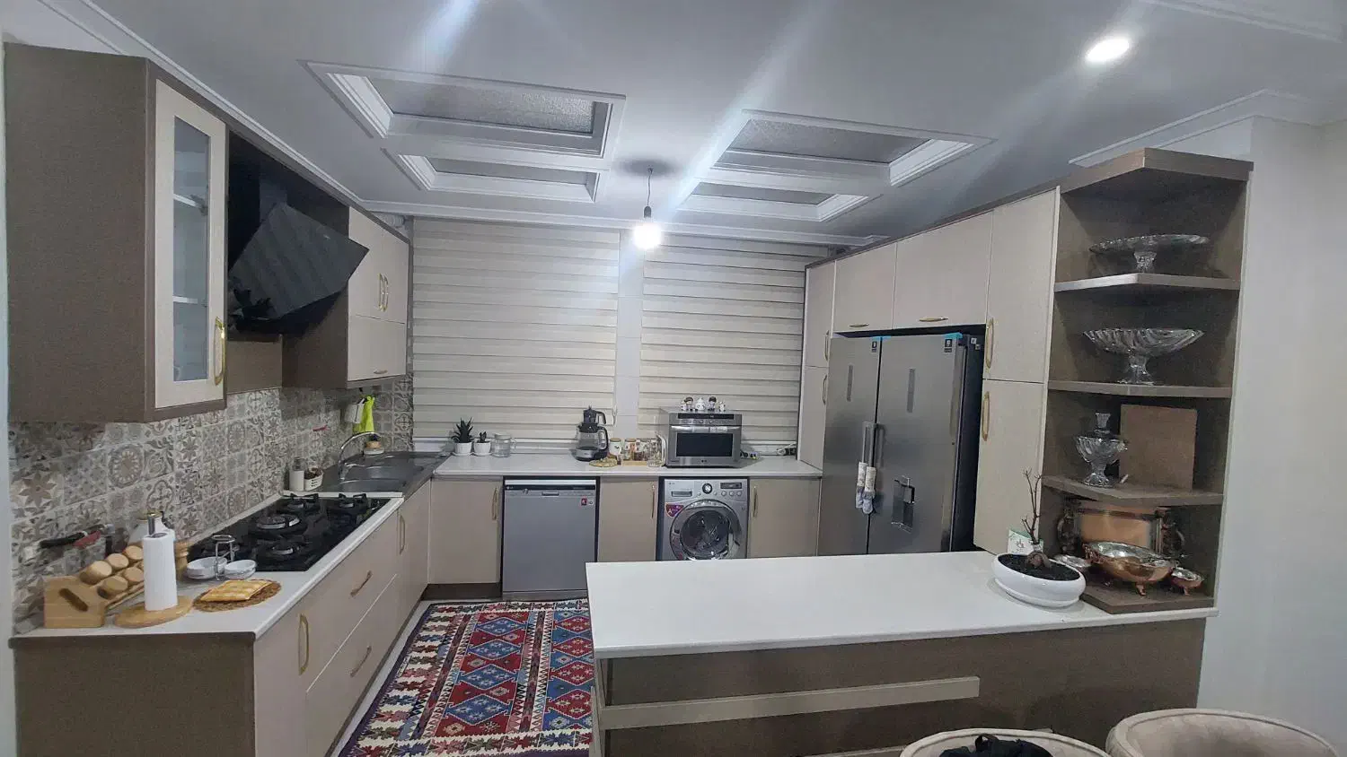 پرده زبرا کرم رنگ|پرده، رانر، رومیزی|اصفهان, شمس آباد|دیوار