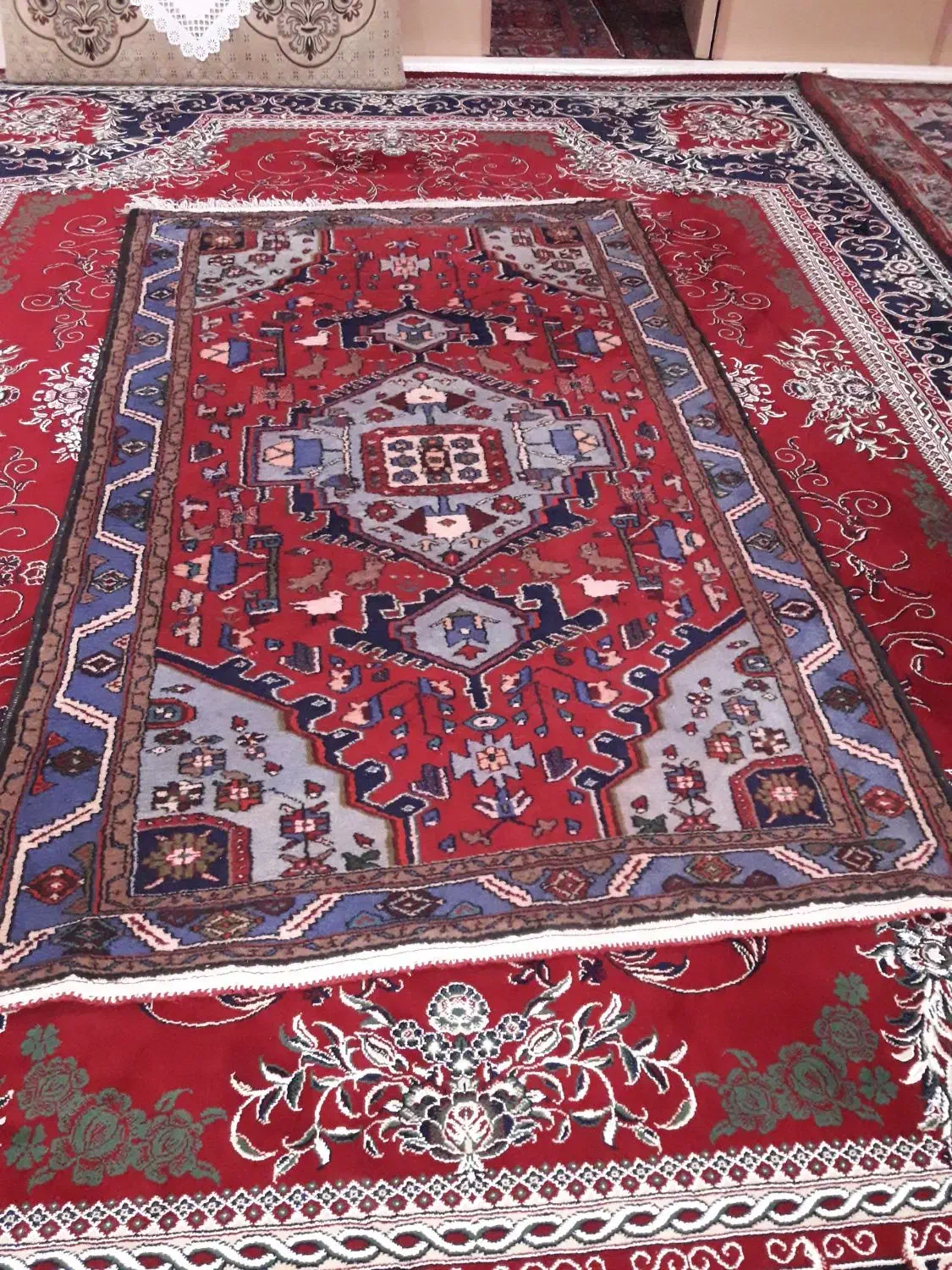 فرش دست بافت دو جفت|فرش|ابهر, |دیوار