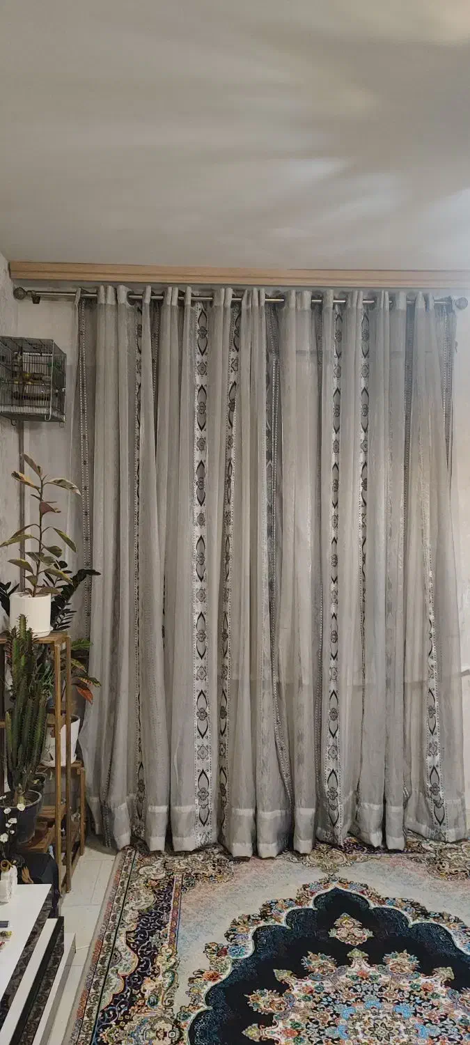 پرده با ملافه های زیر و میله استیل|پرده، رانر، رومیزی|تهران, نعمتآباد|دیوار