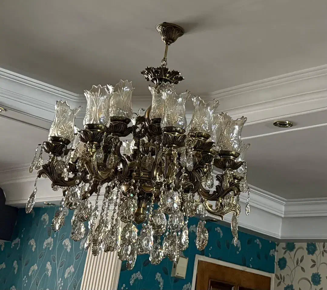 لوستر ۱۶ شاخه برنز|لوستر و چراغ آویز|تهران, مهران (سیدخندان)|دیوار