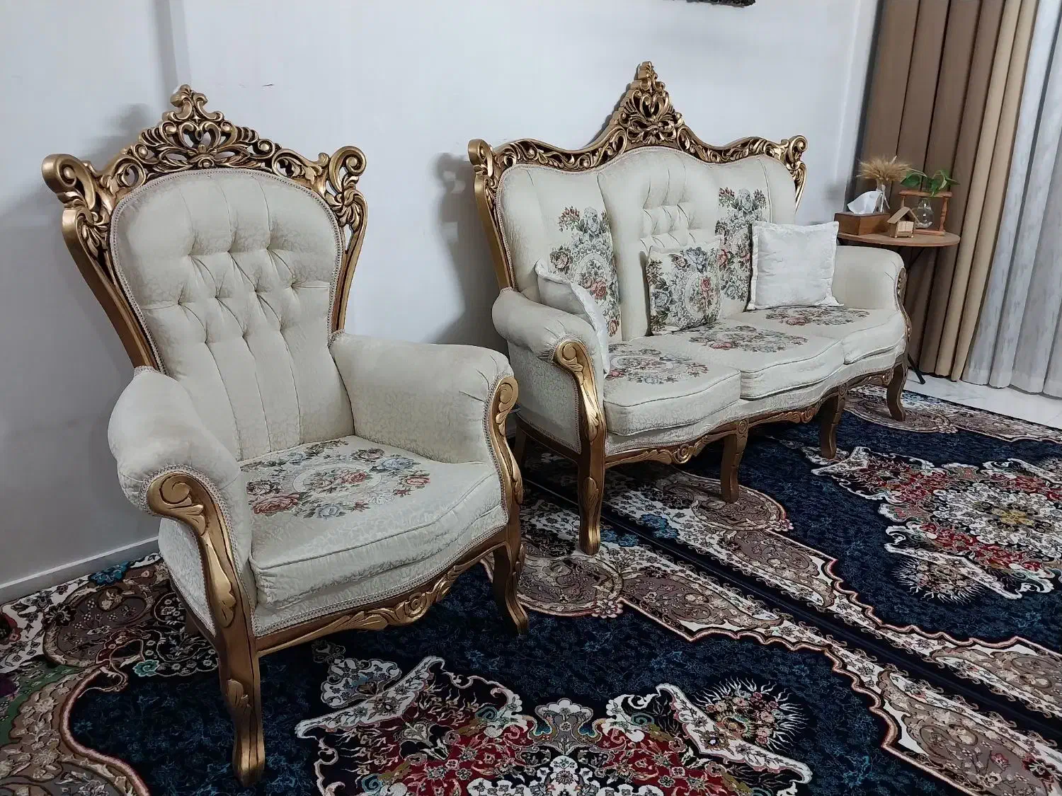 یکدست مبل ۷نفره چوب یک عددبوفه میزتلویزیون|مبلمان خانگی و میز عسلی|تهران, شهرک رضویه|دیوار