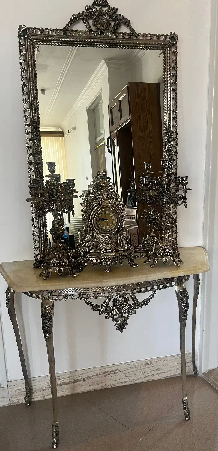 اینه شمعدان برنزی|صنایع دستی و سایر لوازم تزئینی|یزد, |دیوار