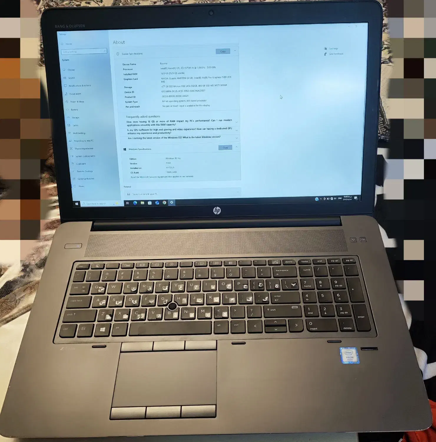 لپ تاپ hp zbook g3 17|رایانه همراه|زنجان, |دیوار