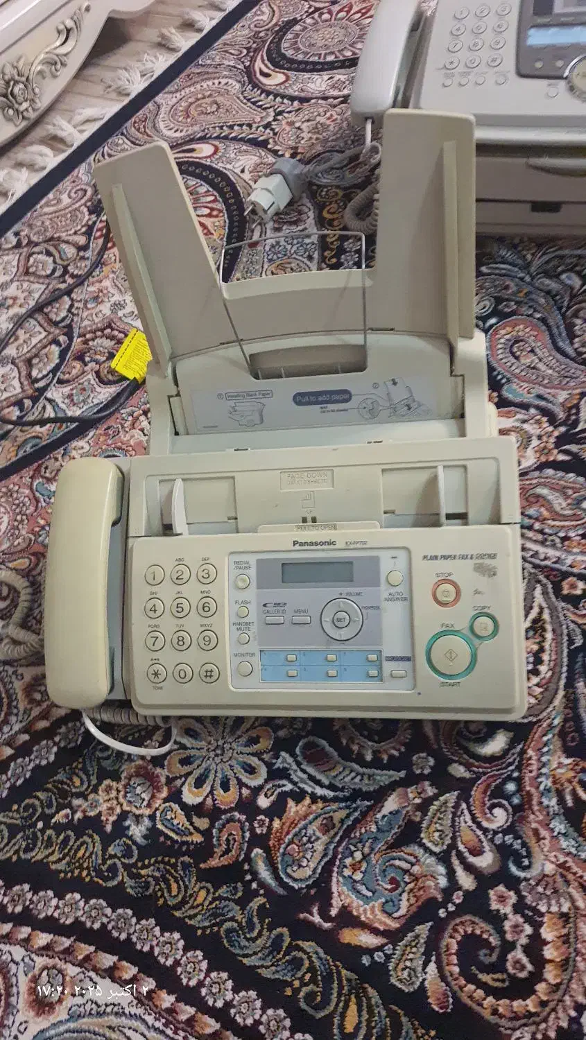 دستگاه دو کاره فکس و کپی پاناسونیک اصل|پرینتر، اسکنر، کپی، فکس|کرج, مصباح|دیوار