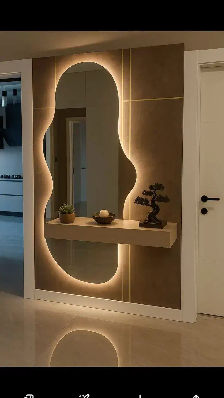 آینه با نورآفتابی|آینه|همدان, |دیوار