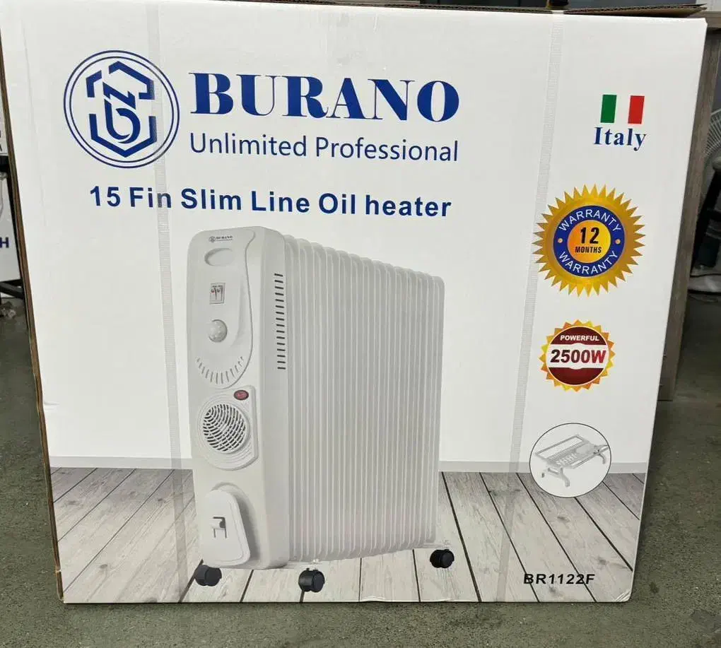 شوفاژ برقی/بخاری برقی/15پره فن دارBURANO ایتالیایی|بخاری، هیتر، شومینه|شیراز, شیخ روزبهان|دیوار
