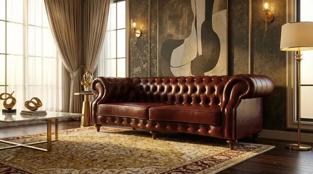 نیم ست چرم طبیعی|مبلمان خانگی و میز عسلی|کیش, |دیوار