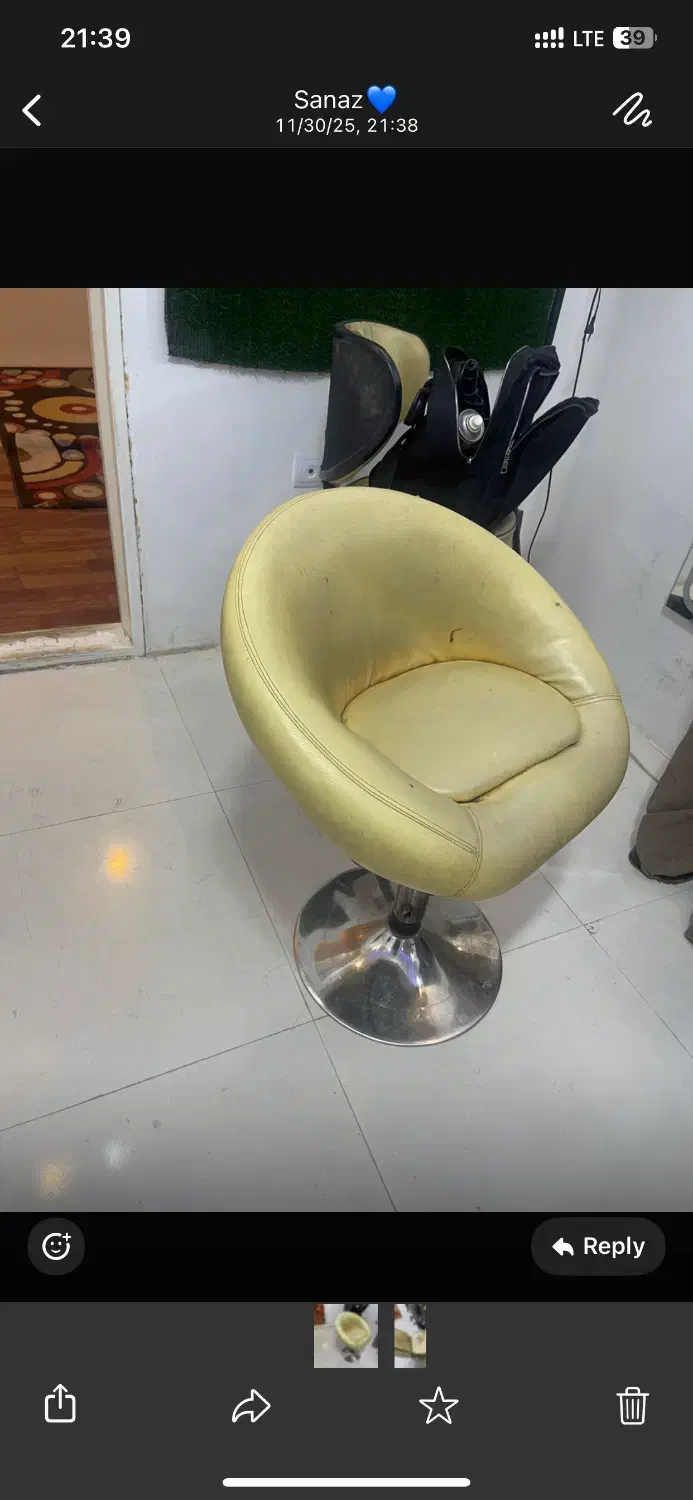 صندلی اصلاح و صندلی پایه فلزی چرخان|آرایشگاه و سالن‌های زیبایی|همدان, |دیوار