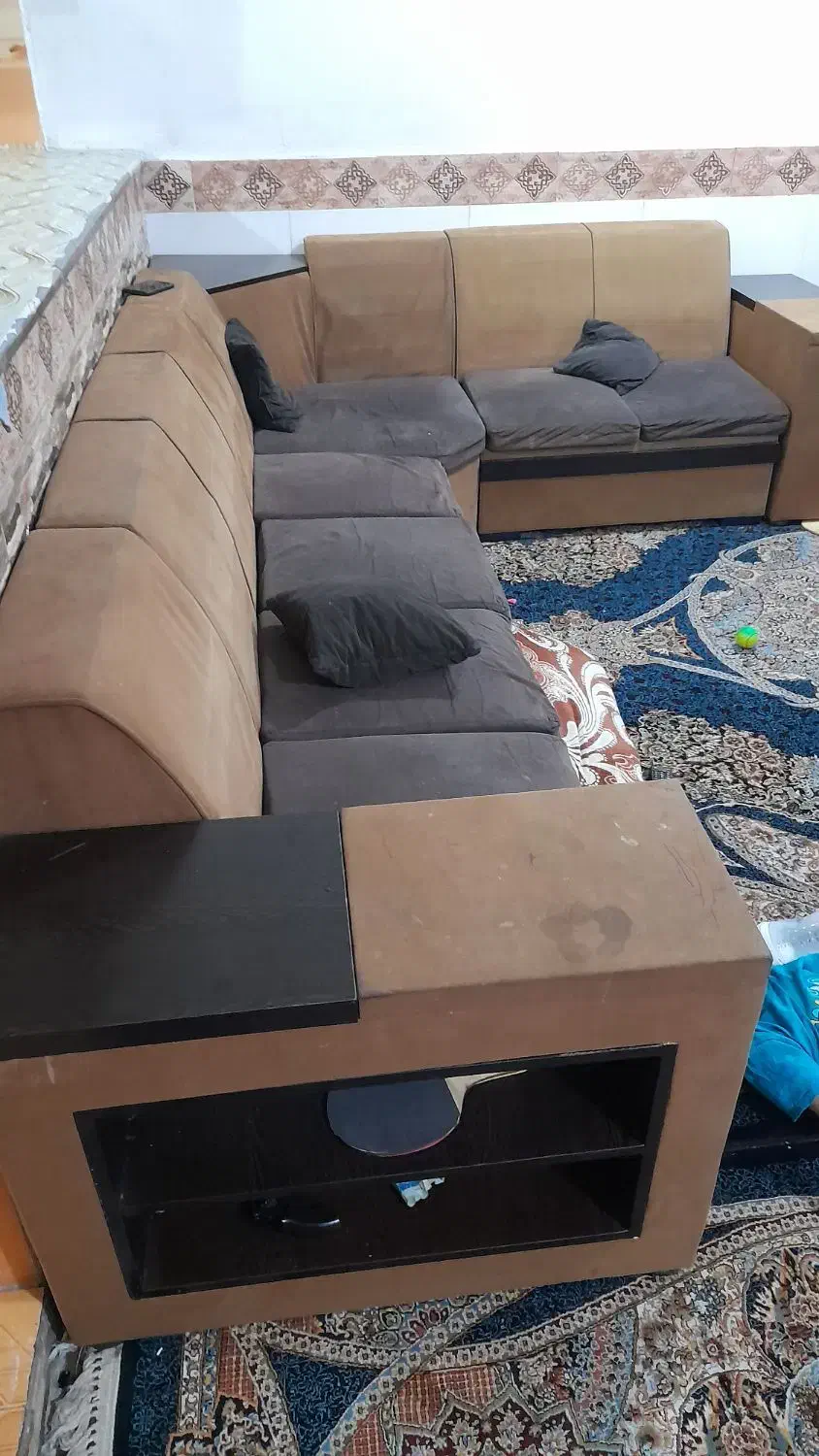 مبل ۷ نفره ال  کاملا سالم|مبلمان خانگی و میز عسلی|برازجان, |دیوار