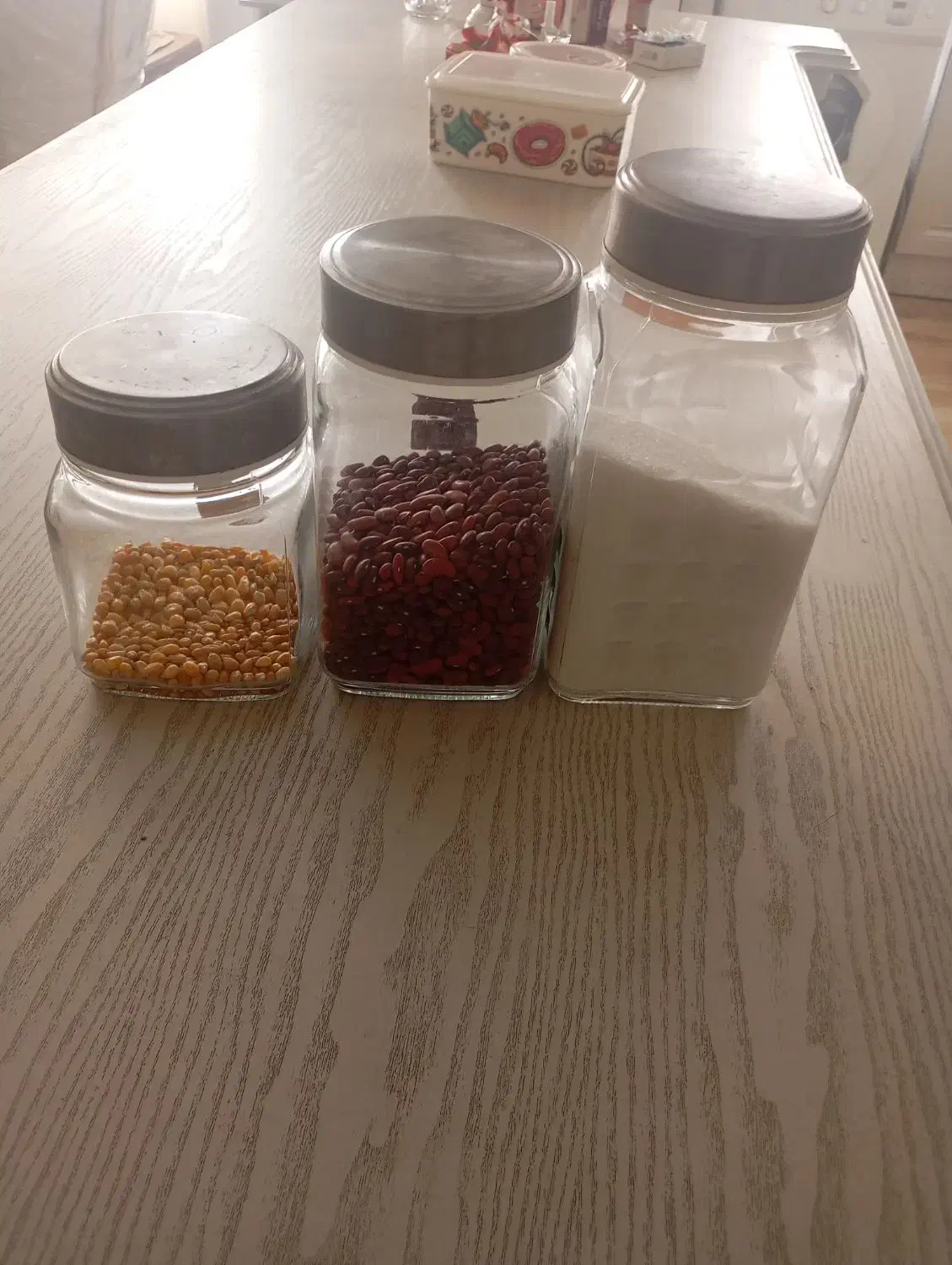 بانکه شیشه ای با در استیل|ظروف نگهدارنده، پلاستیکی، یک‌بارمصرف|گرمدره, |دیوار