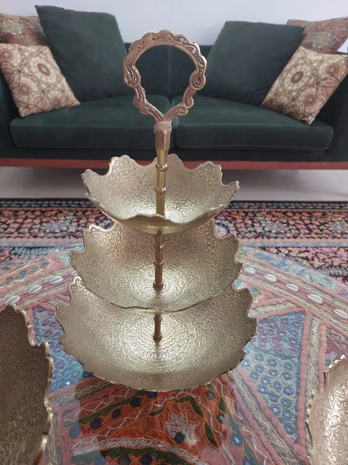 سرویس پذیرایی برنجی هندی.کاملا نو|ظروف سرو و پذیرایی|گنبد کاووس, |دیوار