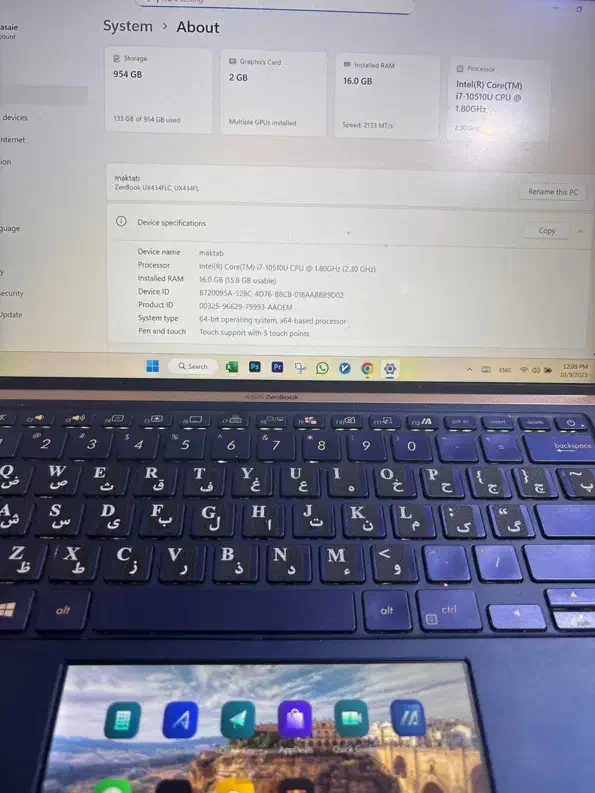 لپتاپ zenbook ux434f|رایانه همراه|تهران, گیشا|دیوار