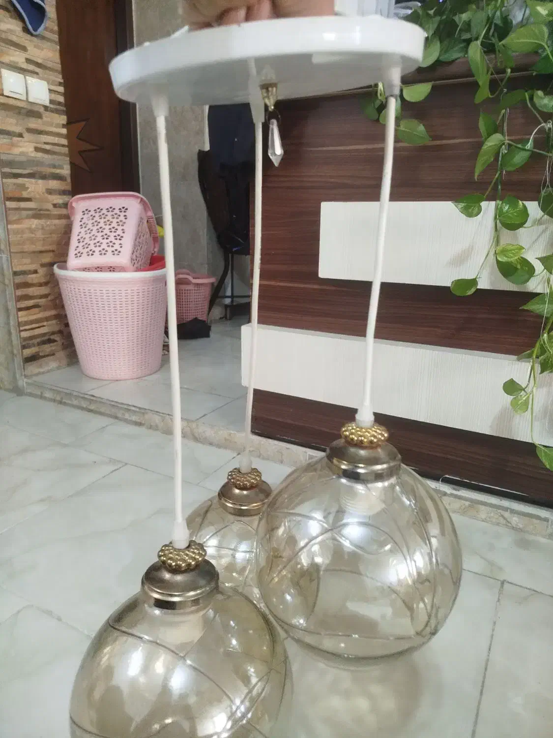 لوستر توپی دودی|لوستر و چراغ آویز|اصفهان, خانه اصفهان|دیوار