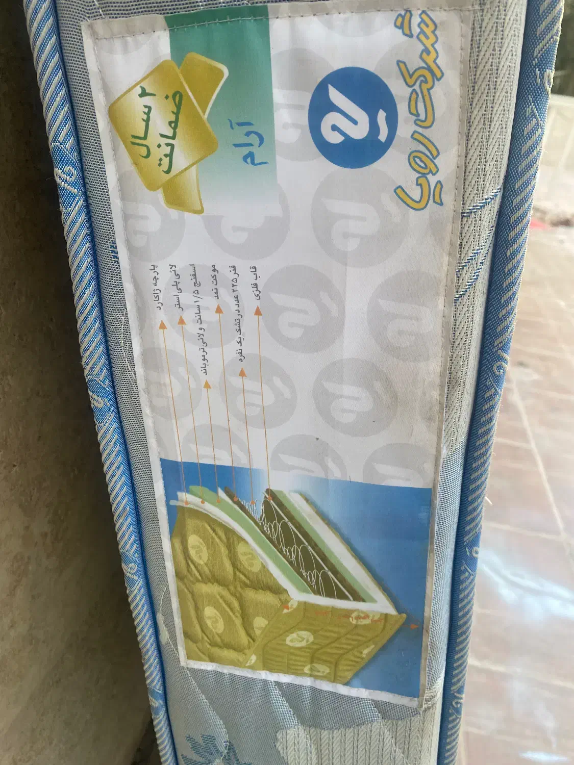 تشک دونفره طبی فنری رویا مدل ارام|تشک تختخواب|کیش, |دیوار