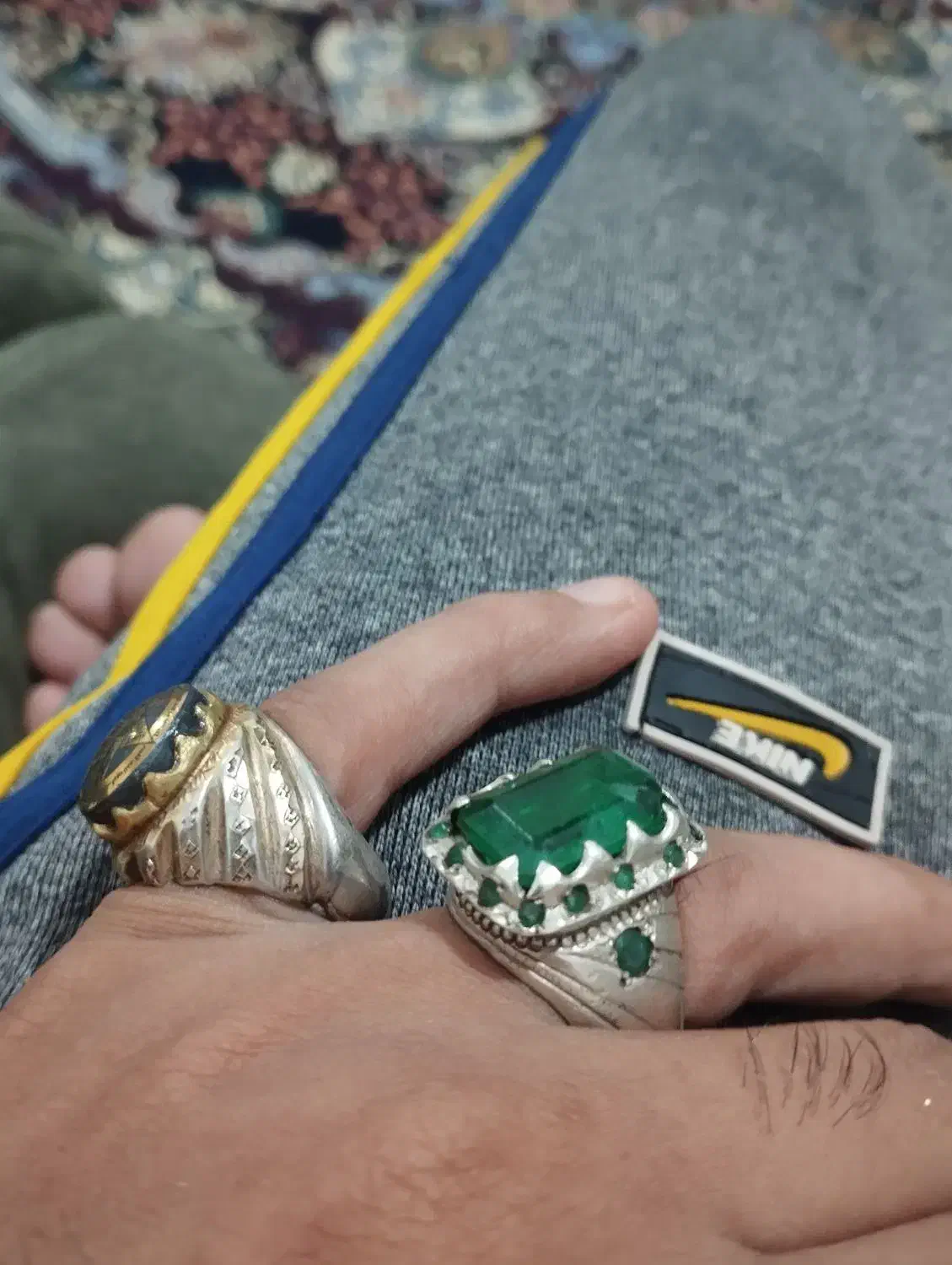 انگشتر زمرد و حدید طلا کوب|جواهرات|زابل, |دیوار