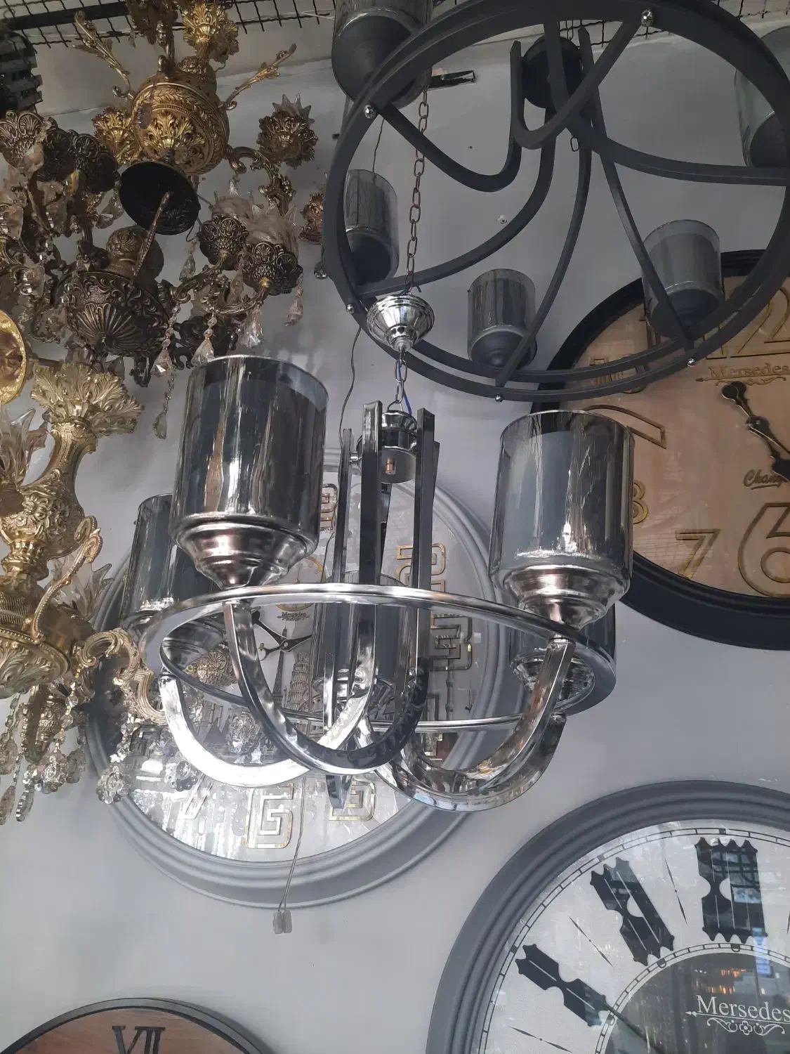 لوستر دورینگ نقره ای|لوستر و چراغ آویز|مشهد, رضاشهر|دیوار