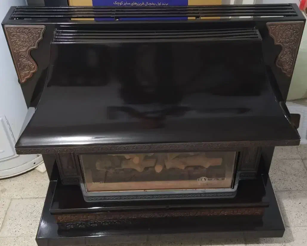 بخاری شومینه دوشعله تمام چدن|بخاری، هیتر، شومینه|سلماس, |دیوار