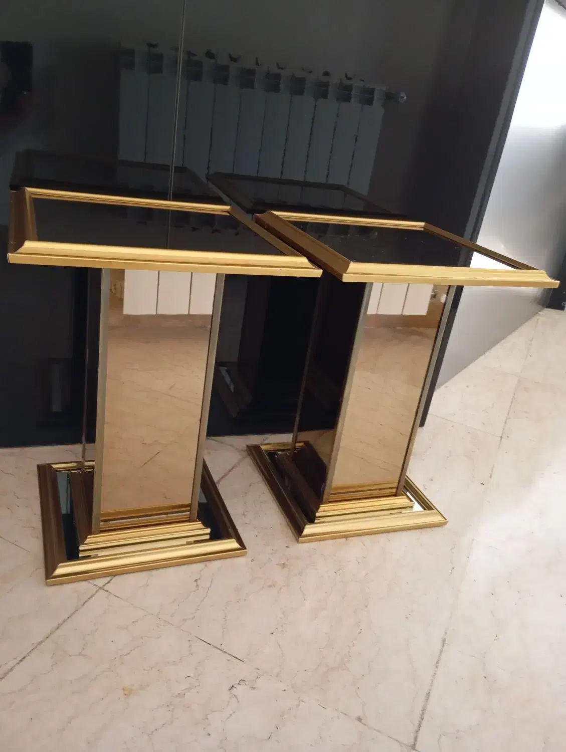 دوعدد کنسول طلایی|بوفه، ویترین، کنسول|تهران, باغ فیض|دیوار