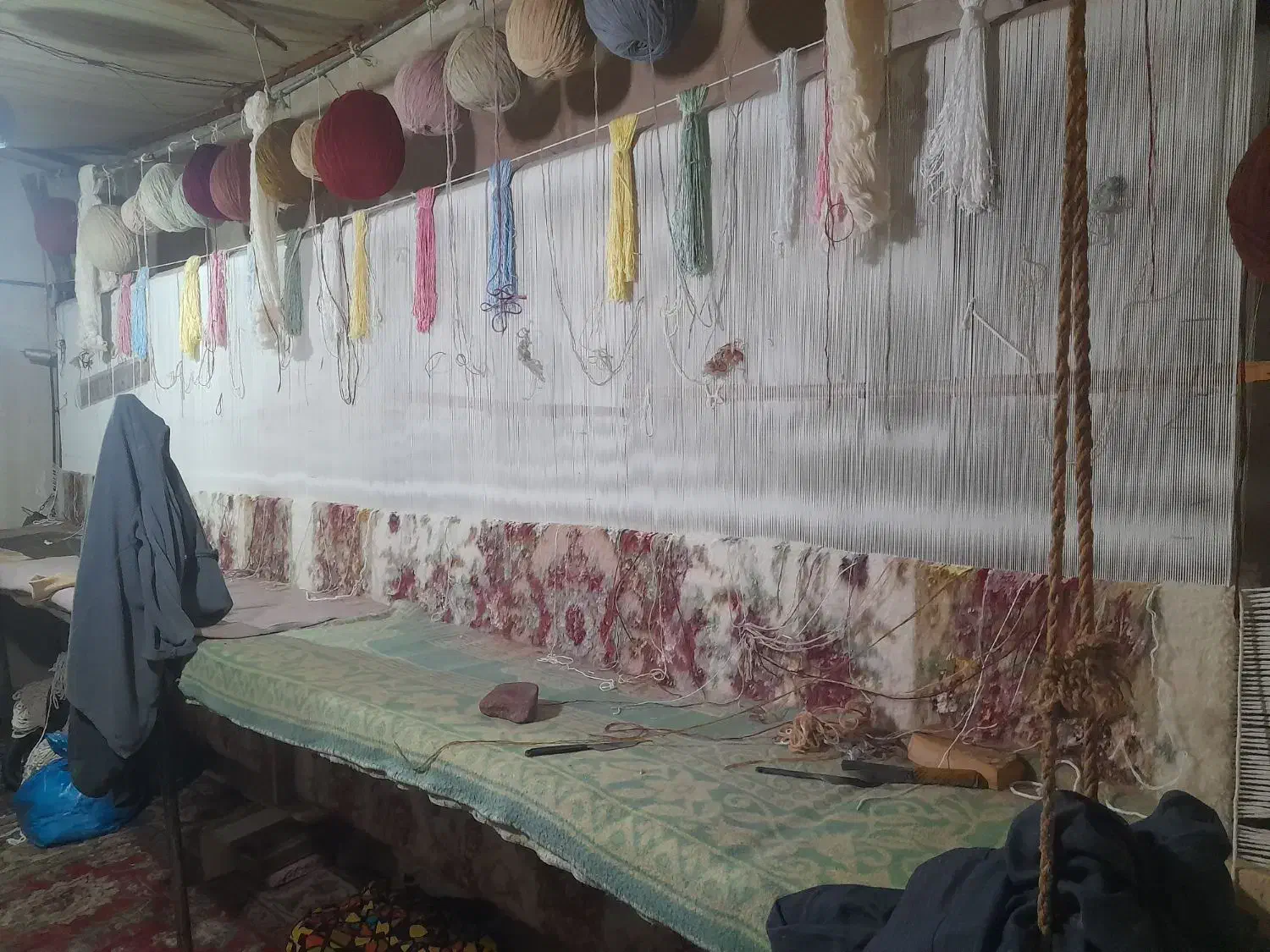 دار قالی، دستگاه قالی|ابزارآلات|بناب, |دیوار