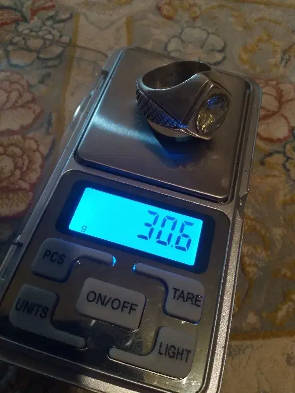 انگشتر نقره با سنگ الماس روسی|جواهرات|تنکمان, |دیوار