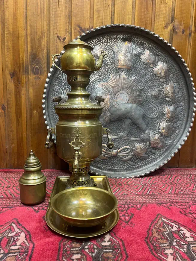 سماور ذغالی اصلی مهردار سنگین (زیر قیمت)|کلکسیون اشیاء عتیقه|ساری, |دیوار