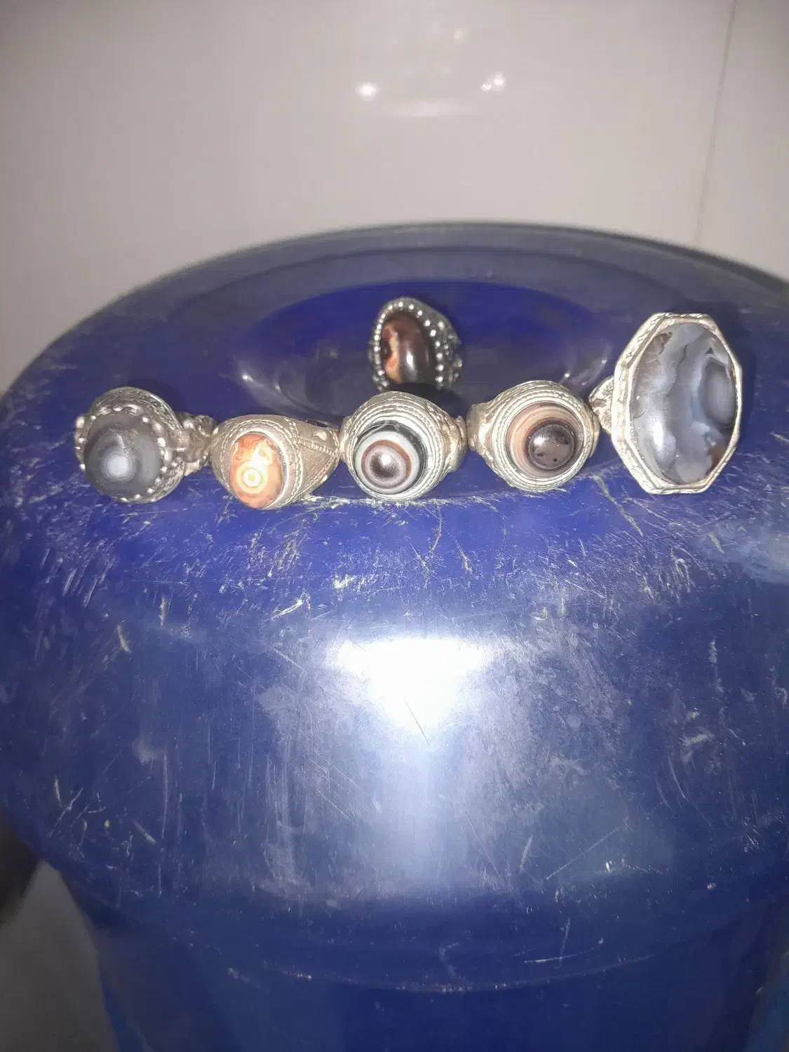 انگشتر نقره ۹۰ فقط باسنگهای معدنی واصیل باتعقیر|جواهرات|قم, قلعه کامکار|دیوار