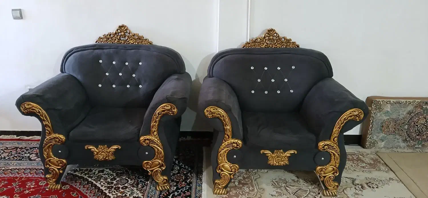 فروش مبل سلطنتی ۷ نفره|مبلمان خانگی و میز عسلی|نورآباد, |دیوار