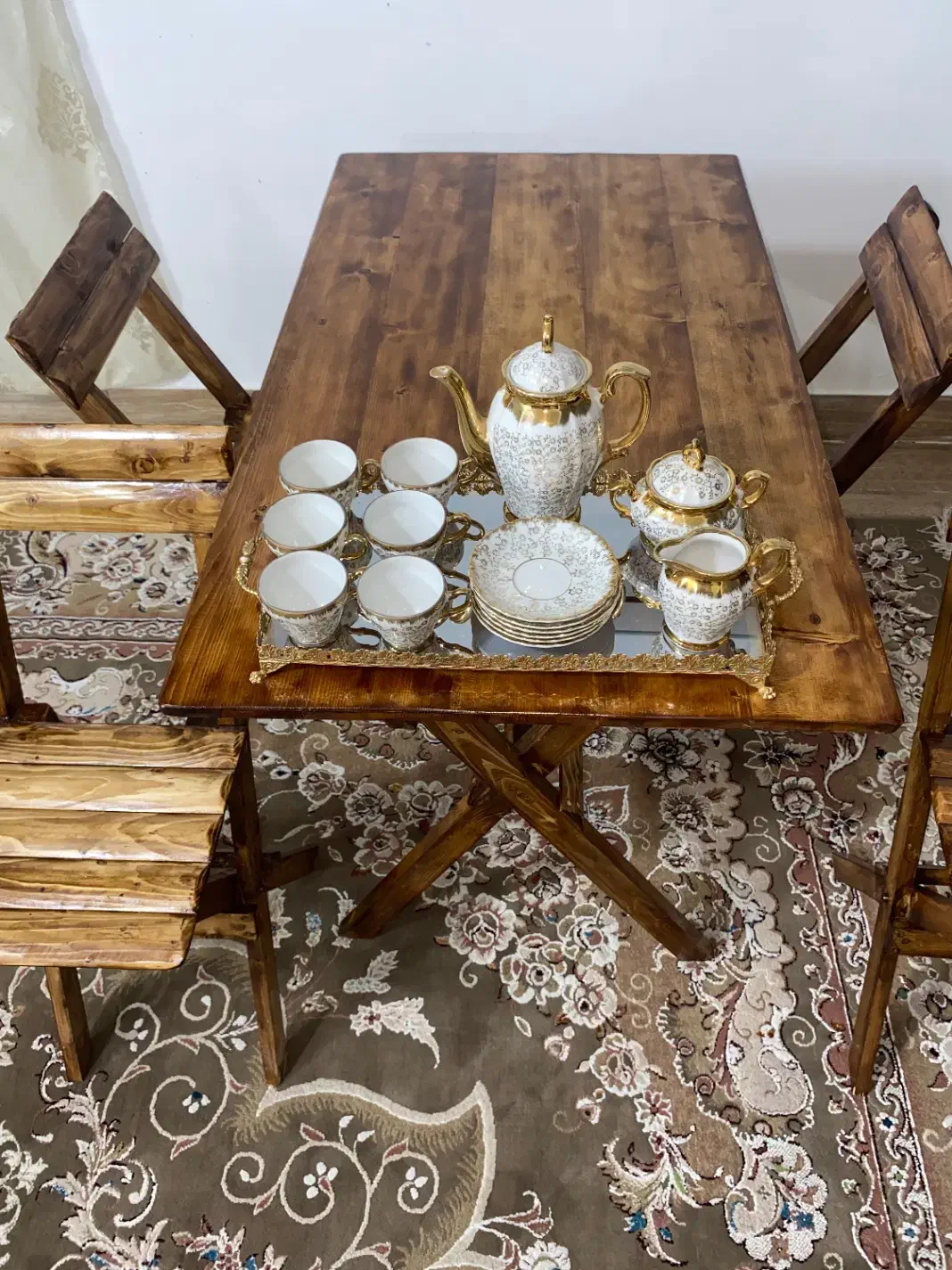 میز و صندلی چوبی ، تعداد نامحدود قابل سفارش|میز و صندلی غذاخوری|بابل, |دیوار