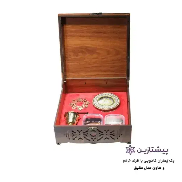 پک زعفران کادویی با ظرف خاتم و هاون مدل عقیق|صنایع دستی و سایر لوازم تزئینی|تهران, نظام‌آباد|دیوار