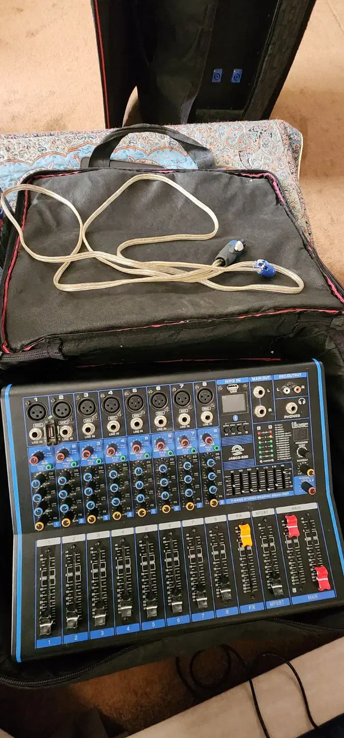 پاور میکسر جاسکو ۵۳۰ و باند پسیو ۱۵ اینج|سیستم صوتی خانگی|بندر کنگان, |دیوار