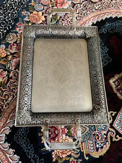 ۲ عدد سینی پذیرایی مدل سیلور|ظروف سرو و پذیرایی|رباط‌کریم, رباط‌کریم|دیوار