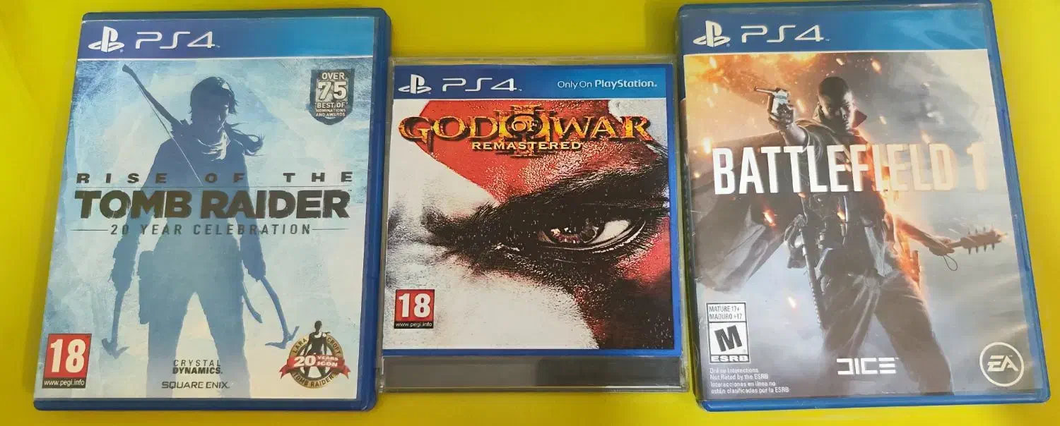 دیسک بازی God of war3 battlefield1 tomb raider ps4|کنسول، بازی ویدئویی و آنلاین|شیراز, ریشمک|دیوار