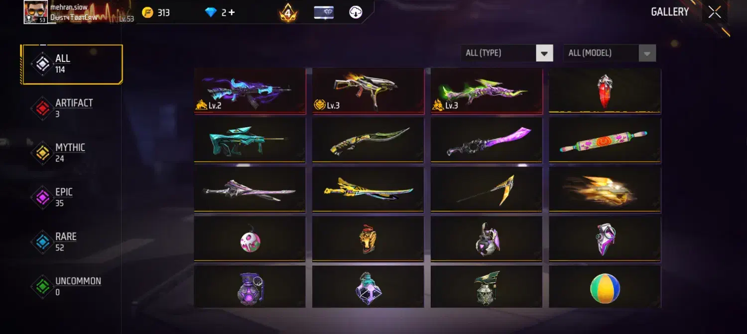 اکانت فری فایر با گان و ست های زیاد|کنسول، بازی ویدئویی و آنلاین|خرمدره, |دیوار