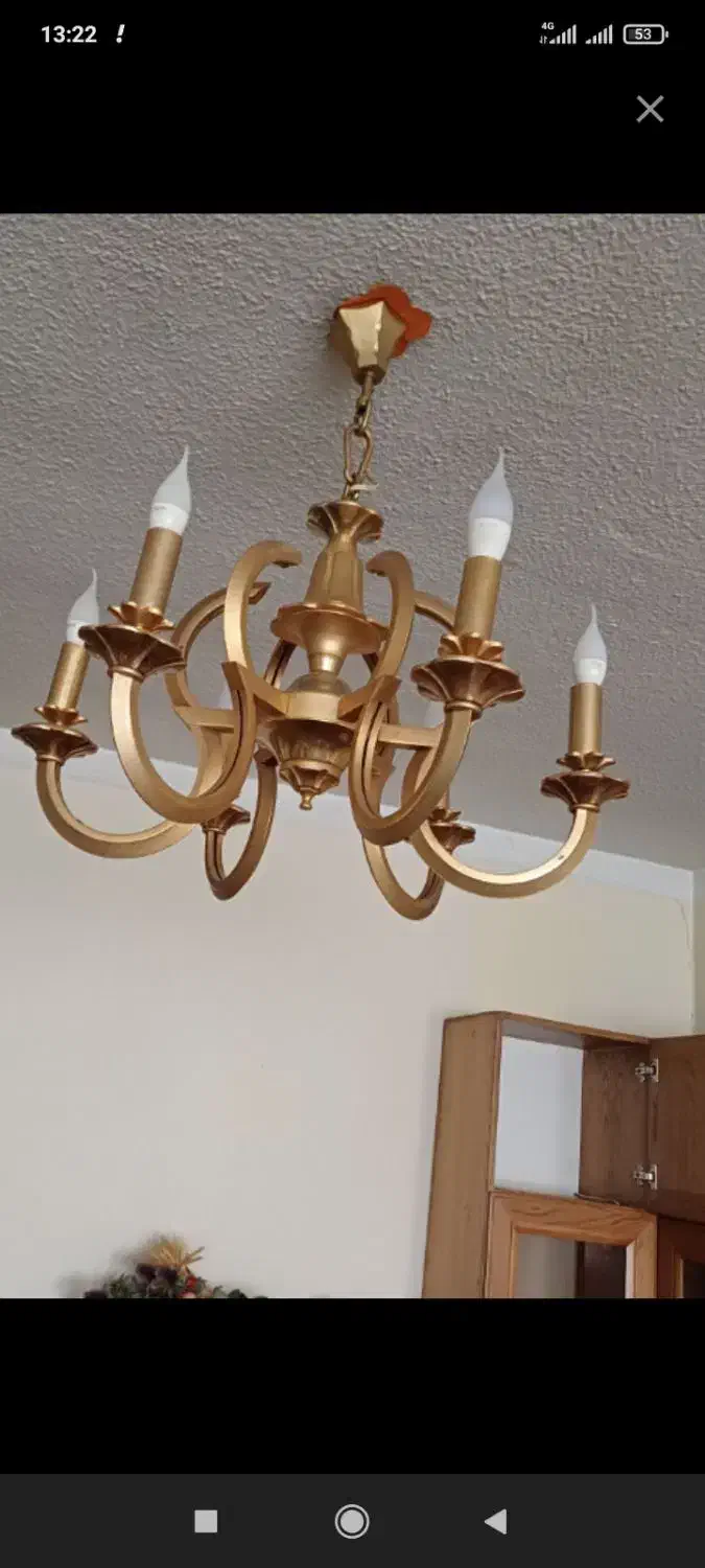 فروش/خریدار لوستر طلایی برنزی|لوستر و چراغ آویز|تهران, شهرک غرب|دیوار