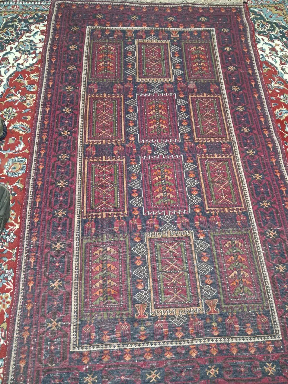 قالیچه|گلیم، جاجیم، گبه|نیشابور, رنج آباد|دیوار