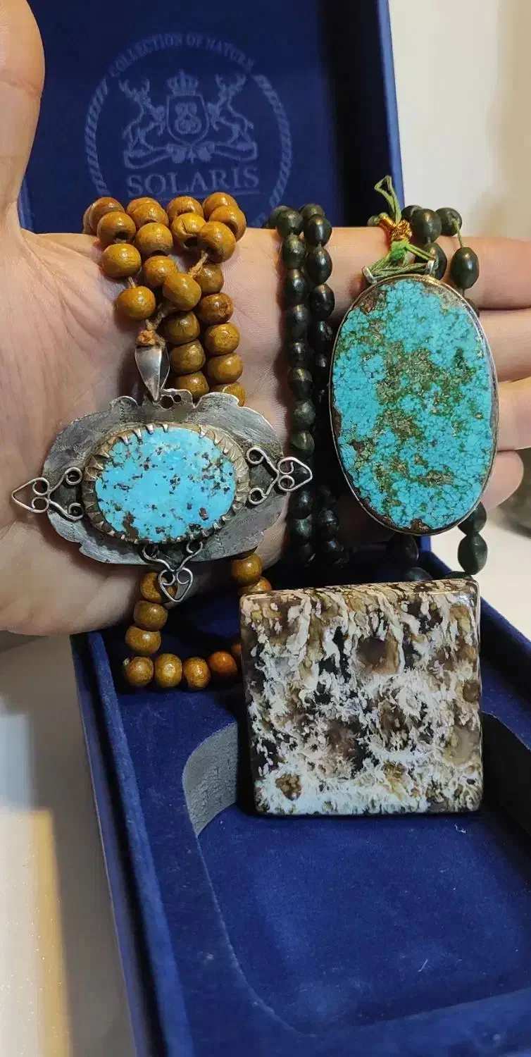 حراج۲سنگ فیروزه نیشابور۶سانت قابنقره.۱شجر.۲جاجواهر|کلکسیون اشیاء عتیقه|نکا, |دیوار