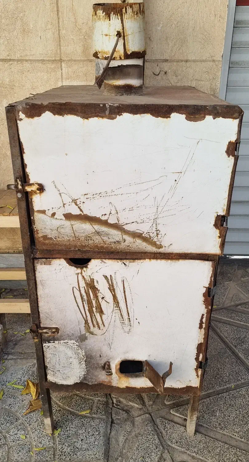 فروش بخاری هیزمی فر دار دو طبقه|بخاری، هیتر، شومینه|میانه, |دیوار