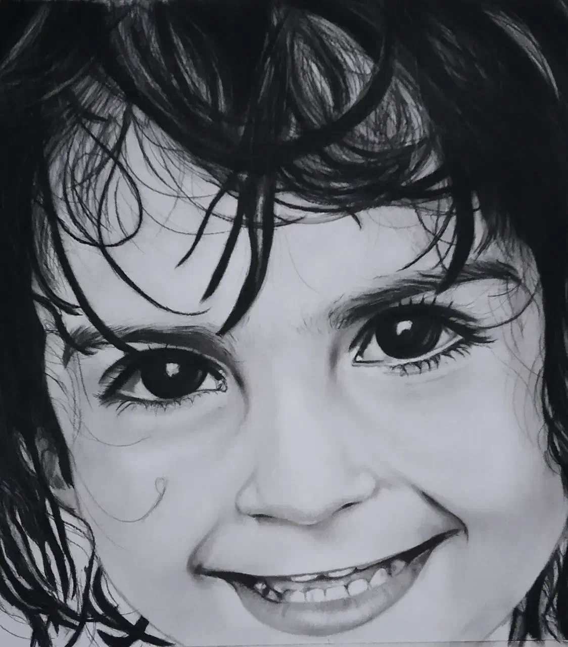 نقاشی سیاه قلم چهره|تابلو، نقاشی، عکس|یزد, |دیوار