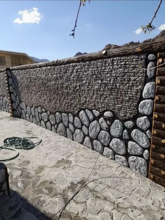 سیمانکاری طرح سنگ فرش نرده باربیکیوآبنما رنگ نما|خدمات پیشه و مهارت|یزد, |دیوار
