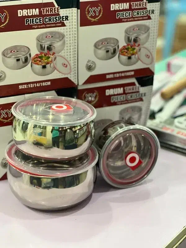 ظرف غذای استیل ۳ تیکه وکیوم دار|ظروف نگهدارنده، پلاستیکی، یک‌بارمصرف|فیروزآباد (فارس), |دیوار