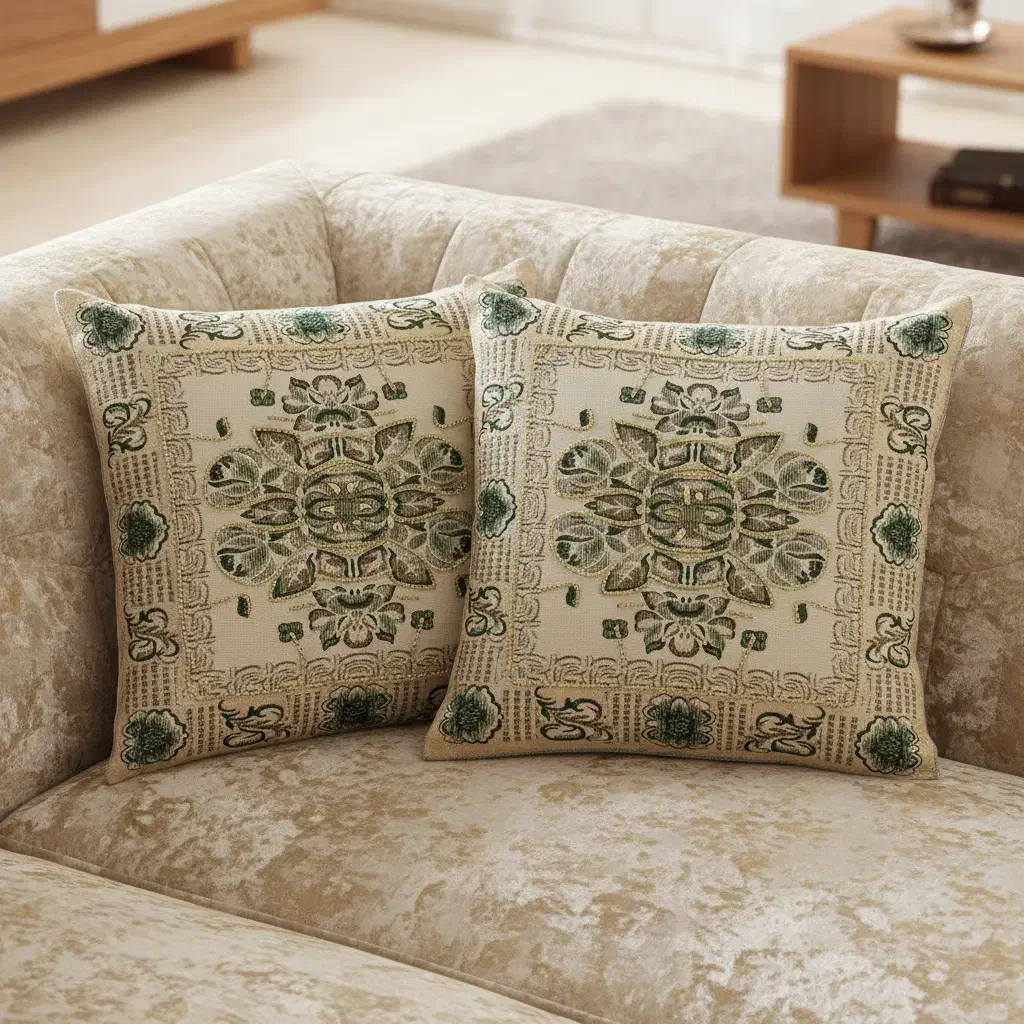 یه جفت کوسن بژ مغز پسته ای کار شده|مبلمان خانگی و میز عسلی|تهران, نیکنام|دیوار