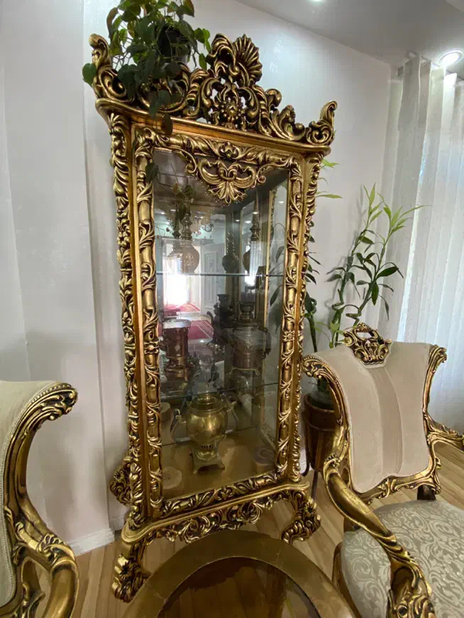 گنجه چوب ورق طلا|بوفه، ویترین، کنسول|مشهد, عسگریه|دیوار