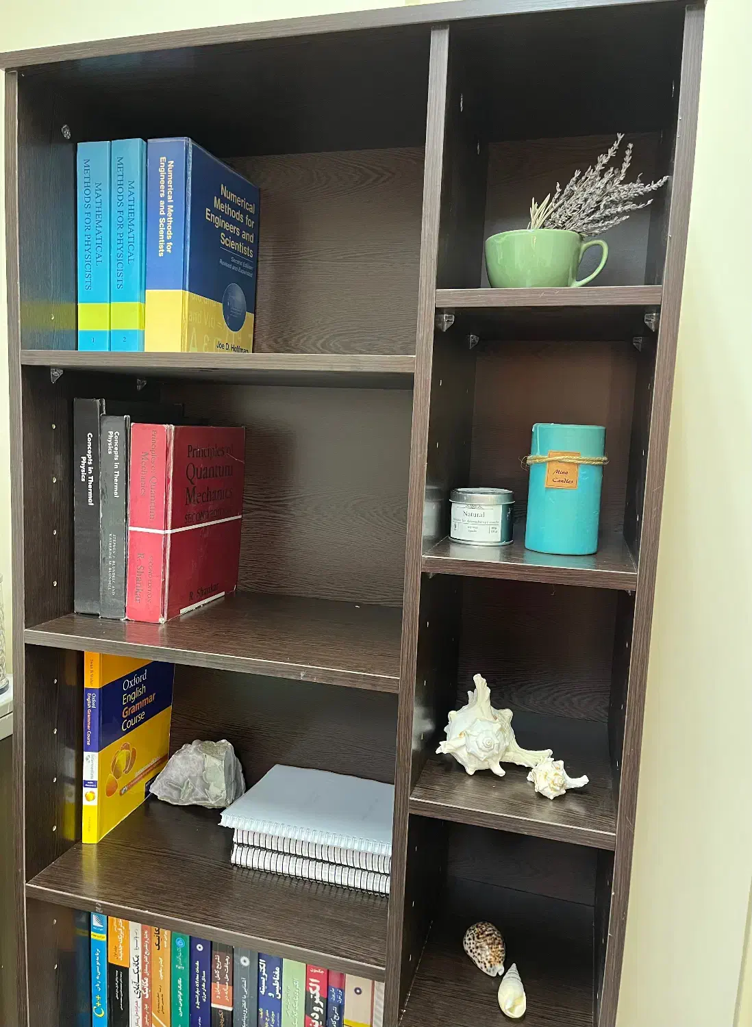 کمد، کتابخانه، قفسه چوبی در حد نو|کتابخانه، شلف، قفسه‌های دیواری|زنجان, |دیوار