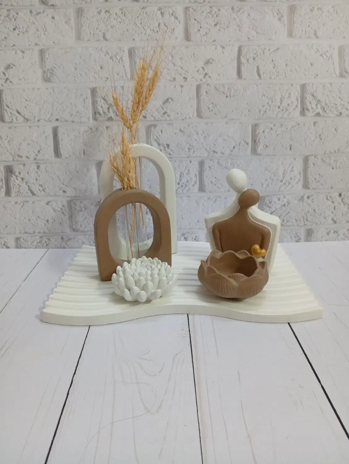 انواع ست دکوری مجسمه برای کنسول میزجلومبلی گلجا|مجسمه، تندیس، ماکت|قم, شهدا|دیوار